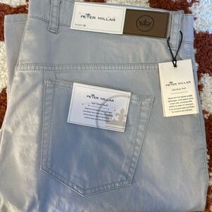 Peter Millar Soft Touch Twill Trouser / Khaki Pants Mens 36 Gale Grey Stretch